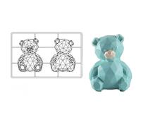 Martellato MA3014 Molde de policarbonato para chocolate, hace 1 oso de peluche facetado de 97 mm x 130 mm