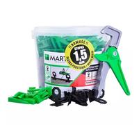 Marten Klin Sistema de nivelación de azulejos Clips Grosor del azulejo 7-15 mm Ancho de lechada 1 mm 1,5 mm 2 mm 3 mm Alicates (1,5MM, 250 Clips + 100 Cuñas +1 Alicates)