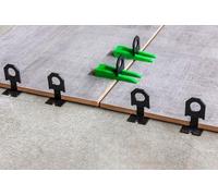 Marten Klin Sistema de nivelación de azulejos Clips Grosor del azulejo 7-15 mm Ancho de lechada 1 mm 1,5 mm 2 mm 3 mm Alicates (1MM, 900 Clips)