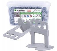 MARTEN Level UP - Sistema de nivelación de azulejos | lengüetas - Ancho de juntas 1-3 mm | Grosor de los azulejos 5-15 mm | Alicates | Cuñas - Resultados perfectos para suelos y paredes (450 LASCHEN