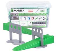 MARTEN Sistema de nivelación de baldosas de nivel Up, 150-500-1000 pliegues, ancho de lechada de 1 - 3 mm, grosor de baldosas de 5 - 15 mm, alicates de cuña, enganches, resultados perfectos para