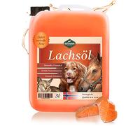Martenbrown® 3 litros de aceite de salmón noruego premium para perros, caballos y gatos | Aceite de pescado en bidón | para alimentos secos, alimentos enlatados o como aceite Barf