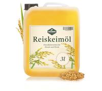 Martenbrown Aceite de germen de arroz de 3 litros para caballos, perros y burros I en práctico bidón | Complemento alimenticio para alimentos secos, alimentos enlatados o como aceite Barf