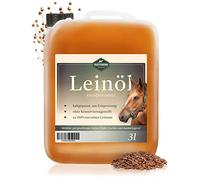 Martenbrown® Aceite de linaza prémium para caballos, perros y otros animales, en bidón XXL [3 litros] | prensado en frío y 100% puro y natural | Complemento alimenticio para animales