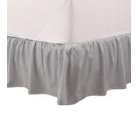 Martex 1C26541 - Falda de Cama básica de poliéster sólido con Volantes, Lavable a máquina, 15 Pulgadas, tamaño matrimonial, Gris