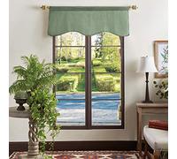 Martha Stewart Cortina de Ventana con Cenefa, Color Verde