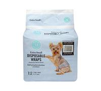 Martha Stewart for Pets Envolturas Desechables para Perros machos, Talla XS de 9 a 14 Pulgadas de Cintura, Paquete de 12 pañales Desechables para Perros machos, a Prueba de Fugas y absorbentes para