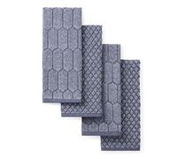 Martha Stewart Honeycomb Chambray - Juego de 4 Toallas de Cocina texturizadas, 100% algodón con Rizo Absorbente, Toallas de Cocina Decorativas, Azul Marino, 16 x 28 Pulgadas