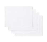 Martha Stewart Honeycomb Modern Farmhouse - Juego de 4 manteles Individuales Reversibles, Color Blanco, 13 x 17.5 Pulgadas