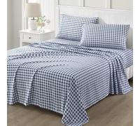 Martha Stewart Juego de sábanas de 4 Piezas de Microfibra cepillada y Lavada ultrasuave, fácil Cuidado, sábanas cómodas con Bolsillo Profundo, 1 sábana encimera, 1 sábana Bajera, 2 Fundas de Almohada