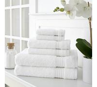Martha Stewart Juego de Toallas de algodón Egipcio, 6 Piezas, 500 g/m², Juego de Toallas de baño de Felpa, 2 Toallas de baño, 2 Toallas de Mano, 2 paños, artículos Esenciales de baño, Color Blanco