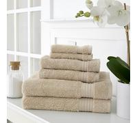 Martha Stewart Juego de Toallas de algodón Egipcio, 6 Piezas, 500 g/m², Juego de Toallas de baño de Felpa, 2 Toallas de baño, 2 Toallas de Mano, 2 paños para la Cara, Esenciales de baño, Color Beige