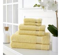 Martha Stewart Juego de Toallas de algodón Egipcio de 6 Piezas, 500 gsm, 2 Toallas de baño, 2 Toallas de Mano, 2 Toallas pequeñas, Color Amarillo