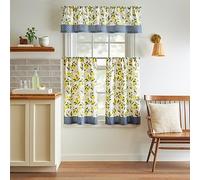 Martha Stewart Lemons - Juego de Cenefa y Niveles para Cortina de Ventana, 3 Piezas, Color Amarillo