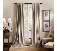 Martha Stewart Lucca - Par de Paneles de Cortinas Opacas de Terciopelo para Ventana, 84 Pulgadas, Lino