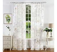 Martha Stewart Par de Cortinas semitransparentes para Ventana, Color Dorado, 241 cm