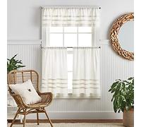 Martha Stewart Water's Edge - Juego de Cenefa y Niveles, 3 Piezas, 36 Pulgadas, Color Blanco