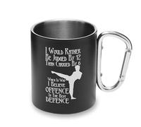 Martial Art Offence is The Best Defence - Mosquetón de metal con asa para acampar