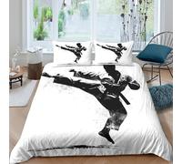 martial_arts_action Funda Edredon de poliéster Juego de 3 Piezas Diseño 3D con Cremallera martial_arts_action Funda de Edredón incluye Funda de Almohada Lavables for Adultos Super king（260x220cm）