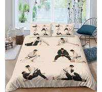 Martial arts illust Funda Edredon de poliéster 3 Piezas Diseño 3D con Cremallera Martial arts ilustración Funda de Edredón incluye Funda de Almohada Lavables for Adultos Super king（260x220cm）