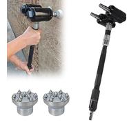 Martillo de abujardar neumático con mango largo y perilla de interruptor para texturizar piedra y hormigón e 6-8 m2/h, distancia entre cabezales de 4 cm.
