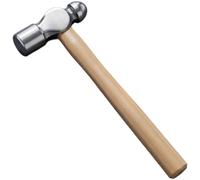 Martillo de bola de acero al cromo vanadio con mango de madera para tareas de modelado de metal y carpintería, acabado marrón, herramienta de construcción resistente para reparación e instalación de