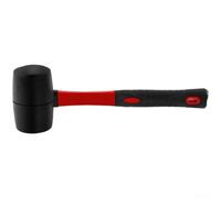 Martillo de cabeza de goma que no daña con agarre absorbente de golpes para colocación delicada de suelos y trabajos de carpintería, rojo y negro (24 onzas)