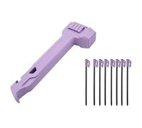 Martillo de camping con 8 estacas de tienda de campaña, mazo resistente para senderismo, mochileros, extractor de uñas, abridor de botellas, plástico, multifuncional, color morado