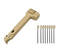 Martillo de camping con 8 estacas para tienda de campaña, martillo de clavija resistente con extractor de clavos para senderismo al aire libre, mochileros, color caqui