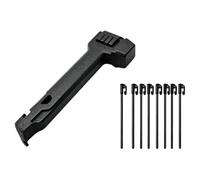 Martillo de camping con 8 estacas para tienda de campaña, mazo resistente para senderismo, mochileros, extractor de uñas, abridor de botellas, plástico, multifuncional, color negro