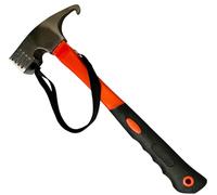 Martillo de camping con correa de mano, color naranja, martillo para tienda de campaña con extractor de piquetas, martillo para camping y piquetas, ideal para tiendas de campaña, suelos duros y