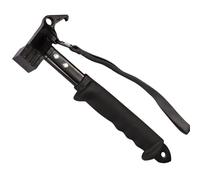 Martillo de camping resistente con extractor de estacas de tienda de campaña, multifuncional, martillo, con correa de sujeción, para camping, senderismo (negro)