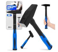 Martillo de Cerrajero 800 g Banco Cabeza Acero Mango Ergonómico de Fibra de Vidrio Mecánico Acero Carpintero Clavos Gruesos Empuñadura Antideslizante Amortiguación de Impactos