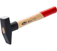 Martillo de cerrajero ViGOR V2662-800 Cabeza de martillo de 800 g, mango de madera de nogal con protección antigolpes de goma, longitud 350 mm, para trabajos potentes y precisos
