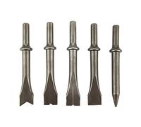 Martillo de cincel de aire, cincel de martillo de aire, 5 piezas de cincel de martillo de aire de acero cromado y molibdeno Juego de brocas de martillo neumático para martillo de aire 150/190/250
