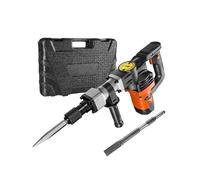 Martillo de demolición eléctrico de 1400 W, martillo neumático de alta resistencia, 2900 BPM, martillo rompedor de hormigón, 2 cinceles y brocas for astillar.