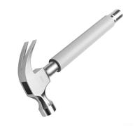 Martillo de garra con manga de tubo de acero y accesorio de enchufe integrado, diseñado específicamente para instalación de aire acondicionado con agarre ergonómico (plateado 17 mm)