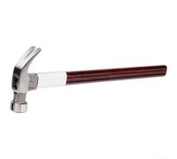 Martillo de garra curvado con cabeza antideslizante y mango de madera dura para enmarcar techos de cubierta y proyectos generales de bricolaje, marrón plateado (curvado, 10 onzas)