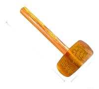 Martillo de goma con mango de madera, mazo de instalación de azulejos a prueba de golpes para colocación de pisos de mármol y renovación del hogar, naranja (D)