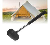 Martillo de Goma para Cables, Martillo de Goma Negro 300g, Martillo Blando, Martillo de Camping con Mango de Goma Antideslizante, Martillo de Lados Blandos para Manualidades y Camping