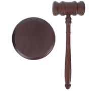 Martillo de juez de madera curado con base, martillo de subasta judicial, herramienta de juicio legal for uso en la oficina de abogados y jueces Mazas de madera