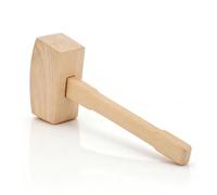 Martillo de mazo de madera, martillo de hielo de madera profesional, carpintero, roscado, trabajo de cuero, herramienta manual de carpintería para taller, barman, camping (Tamaño grande)