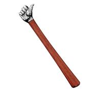 Martillo de pulgar con mango de madera, herramienta de acero inoxidable para emergencias, jardinería y camping, martillo al aire libre, diseño de pulgar de acero inoxidable con mango de madera para
