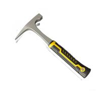 Martillo de roca de acero de alto carbono con diseño forjado sólido y mango antideslizante suave para estudios geológicos y actividades de camping, amarillo (B)
