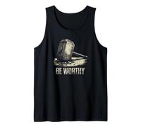 Martillo de Thor Mjölnir Be Worthy Mitología nórdica Camiseta sin Mangas