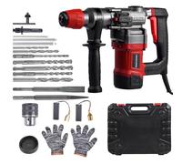 Martillo Demoledor, Taladro Percutor SD S-Plus, Martillo Demoledor De 2000W Y 6 Julios, Funciones 3 En 1, Empuñadura Antivibración Y Embrague De Seguridad, Con Accesorios, Cincel Y Maletín
