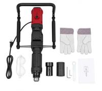 Martillo eléctrico de 2200 W, 85 J de energía de impacto, 2100 fpm, número de impacto, controlador de postes, portavallas portátil, con gafas de protección y guantes para postes de vallas, barandillas