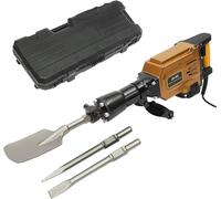 Martillo eléctrico de demolición de 220 V 1700 W, taladro neumático para triturar hormigón, martillo eléctrico resistente con cincel de raspado, cincel plano, cincel de punta toro y funda de