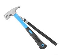 Martillo ergonómico con diseño multifuncional que combina martillo y extractor de clavos, hecho de acero de alto carbono para uso en exteriores (azul)