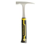 Martillo geológico con cabezas planas y puntiagudas para agrietar y dividir rocas, hecho de acero 45 duradero con agarre de goma antideslizante para minería, mampostería y exploración al aire libre